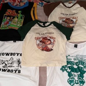 All 5 shirts together not sold separately unless needed .